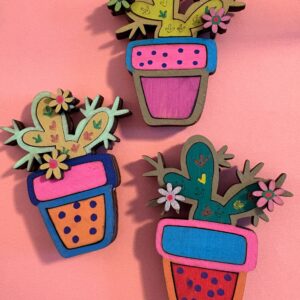 Succulent Magnets with flowers