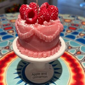 Cake Candle with raspberries